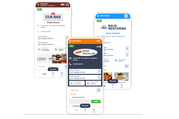Online Yemek Sipariş Sistemi - Mobil